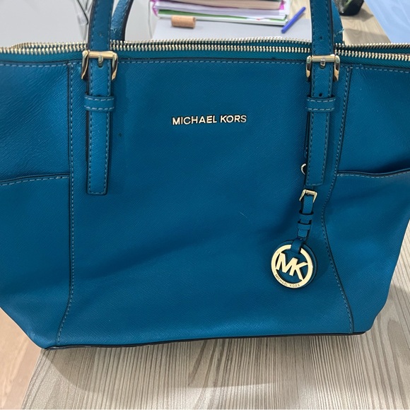 Michael Kors Blue Satchel Bag - Picture 1 of 6